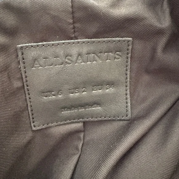 All Saints Leather Jacket Halley Biker US2 UK6 - Picture 6 of 7